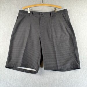 Bolle Golf Tech Shorts Mens 40 Gray Plaid Stretch Bermuda Casual Flat